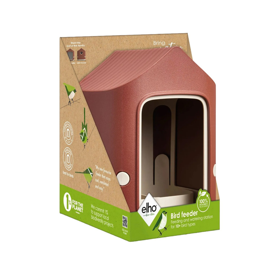 Elho Vogelfutterhaus Cosy in Rot-Weiß, Durchmesser: 18 cm - Bild 2
