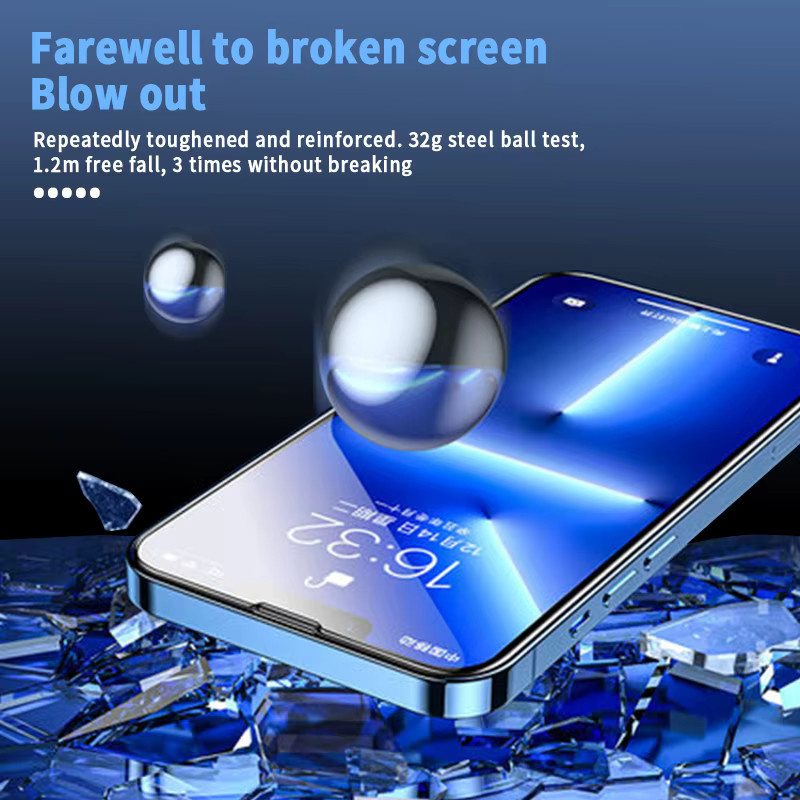 2 Stück NYFundas Displayschutzfolie aus gehärtetem Glas für iPhone 16 Pro Max 15 Plus 14 13 12 transparent - Bild 2