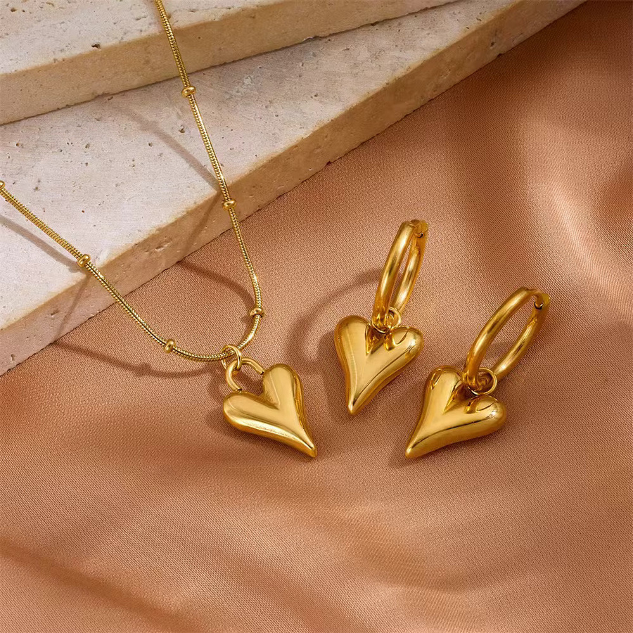 EILIECK Schmuck-Set Halskette, Ohrringe, Edelstahl, Perle, Gold, Damen - Bild 2