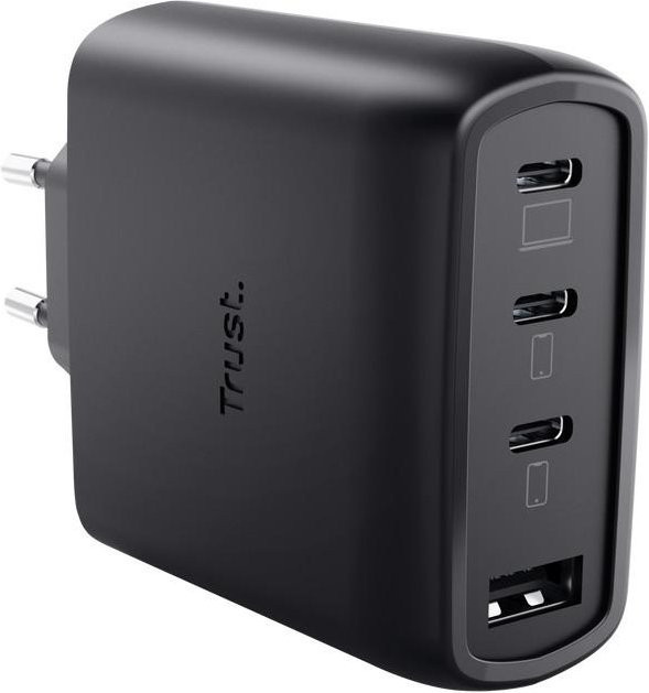Trust Maxo GaN USB-Tischladegerät 65W Schwarz mit USB-C und USB-A Anschlüssen - Bild 2