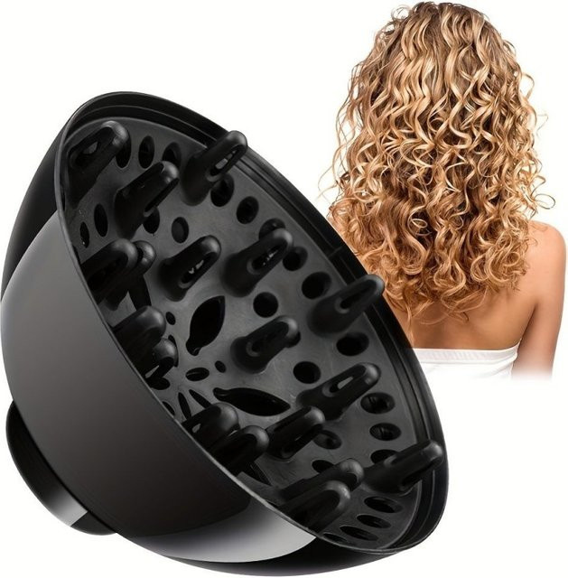 Universeller Haardiffusor für lockiges Haar, schwarz - Bild 1