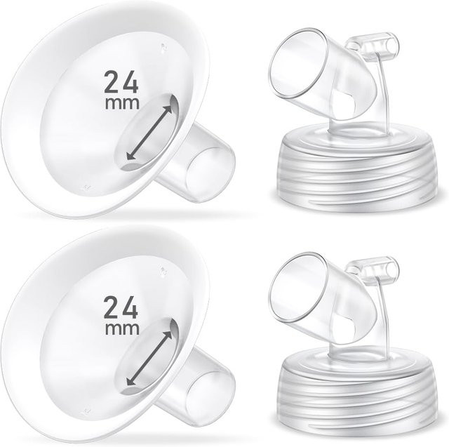 2er-Pack Flanschset Spectra Weichrandabdeckung und Weithals-Basisanschluss für Milchpumpen S1, S2 und 9 Plus, transparent - Bild 1
