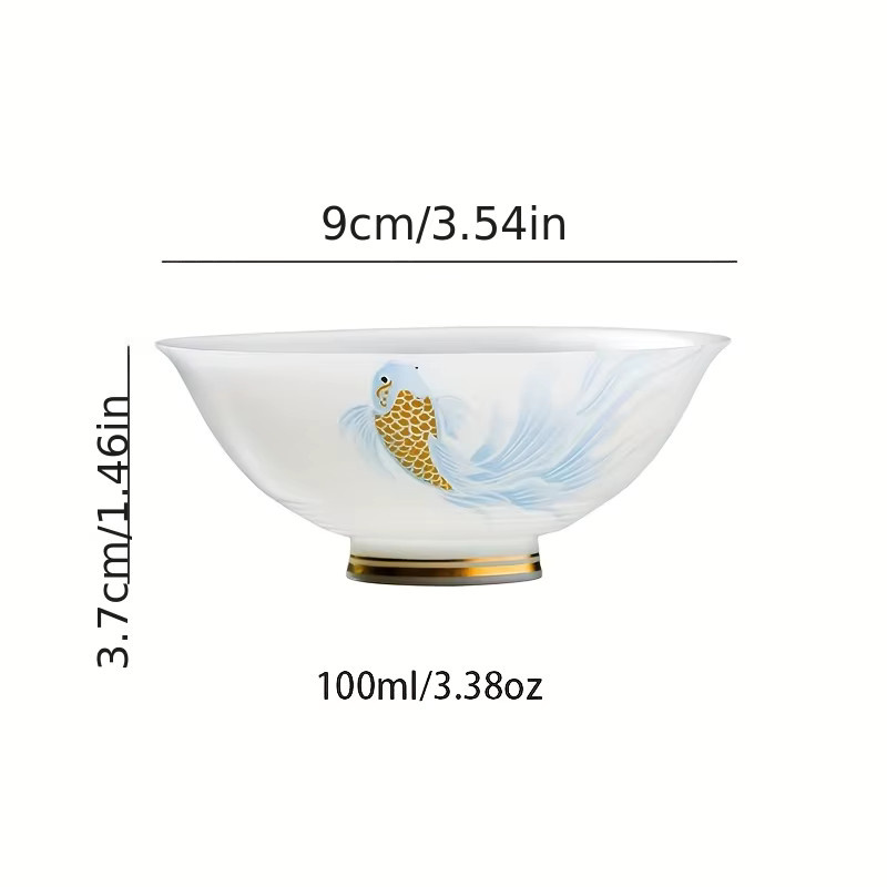 Exquisite Bambushut-Teetasse aus weißem Porzellan, 100 ml - Bild 2