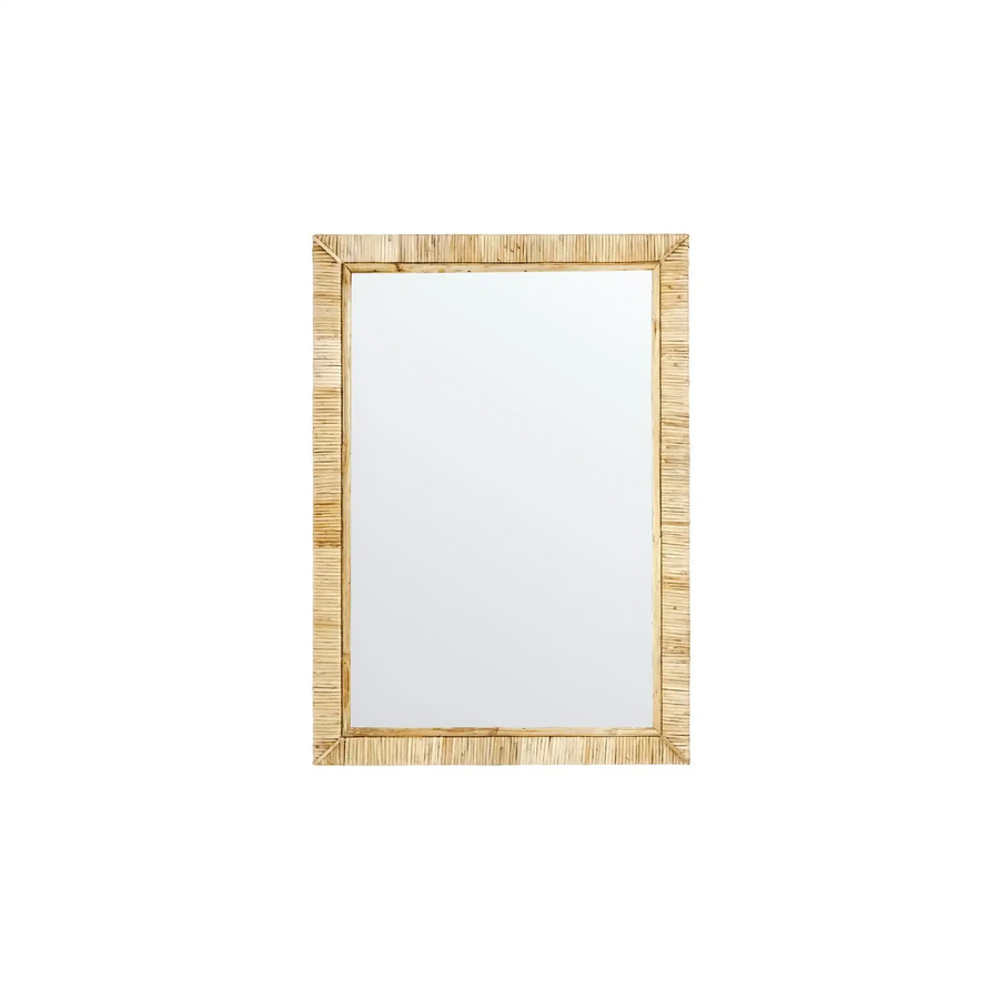 House Doctor Miro Spiegel aus Mangoholz und Rattan in Natur, B: 50 cm, H: 70 cm - Bild 1