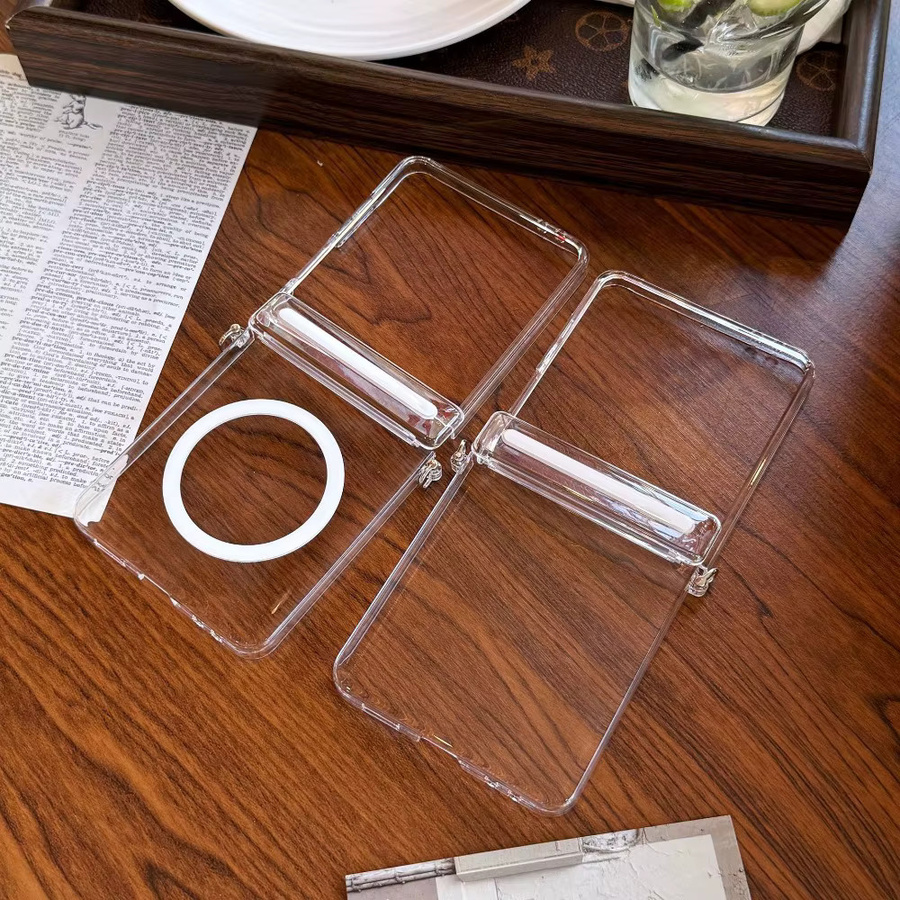 Transparente magnetische Handyhülle für Samsung Galaxy Z Flip 7 5G 2022 aus hartem PC mit Scharnierschutz - Bild 2
