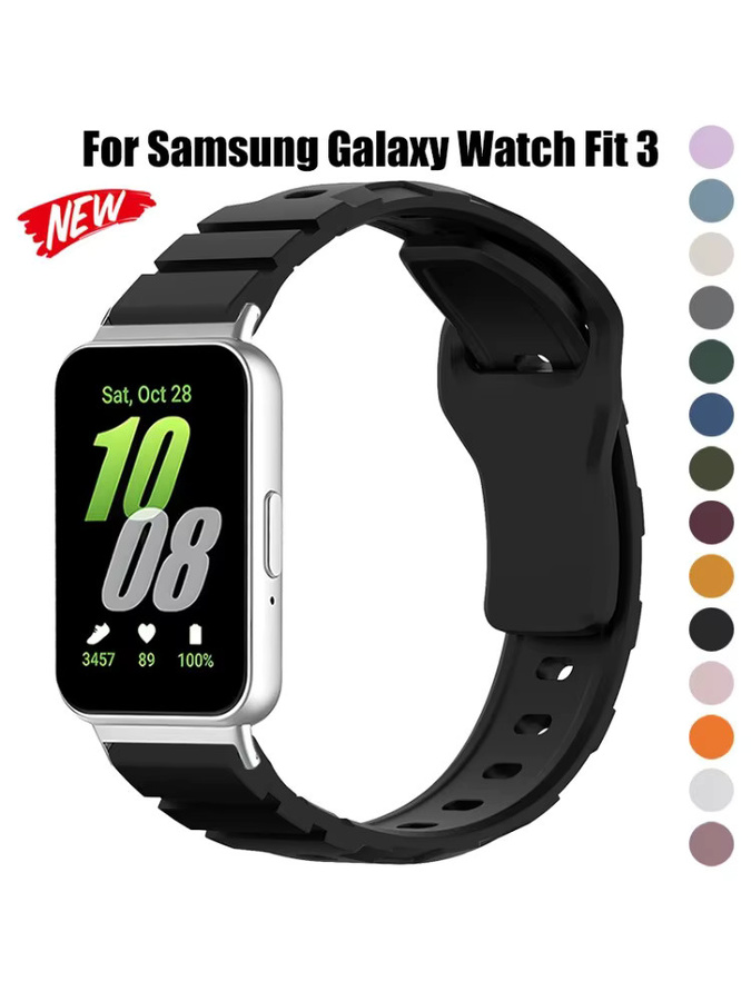 CAOWTAN Uhrenarmband Silikon, Schwarz, Unisex, für Samsung Galaxy Fit 3 - Bild 4