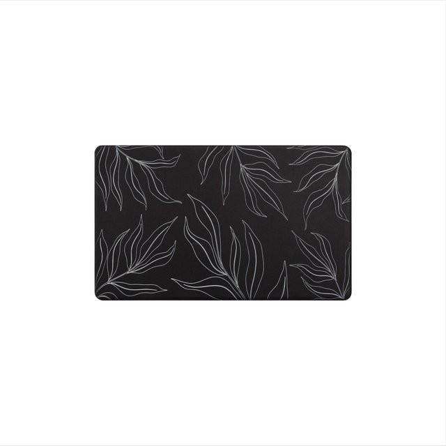 Küchenmatte Culina in Schwarz mit Blätter-Design, rutschfest und aus Memory-Foam, B/B/H: 45 x 75 cm - Bild 1