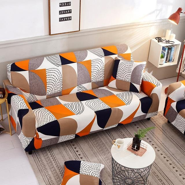 S-EMIGA Elastischer Sofabezug Love Seater M in Floral Multicolour, Rutschfester Stretch-Schonbezug für das Wohnzimmer (145-185 cm) - Bild 1