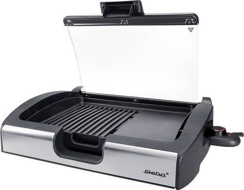 Steba Tischgrill VG 200 Elektrogrill mit Glasdeckel in Schwarz und Silber - Bild 3