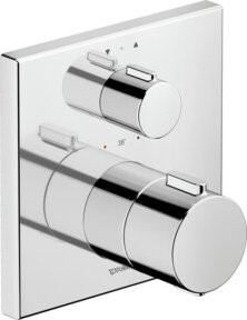 Duravit Fertigmontageset UP-Thermostat mit eckiger Rosette in Chrom - Bild 1
