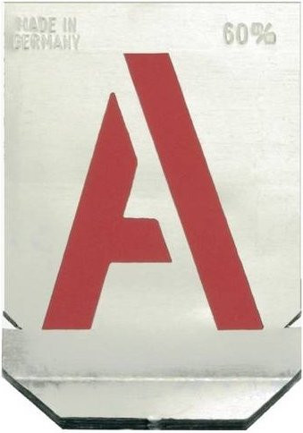Alarm Werkzeuge Buchstaben-Schablonen in Silber aus Zink - Bild 1
