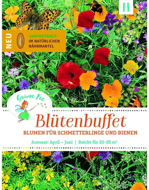 Grüne Fee Easyseed Blumenmischung als Streuschachtel für Schmetterlinge und Bienen - Bild 1