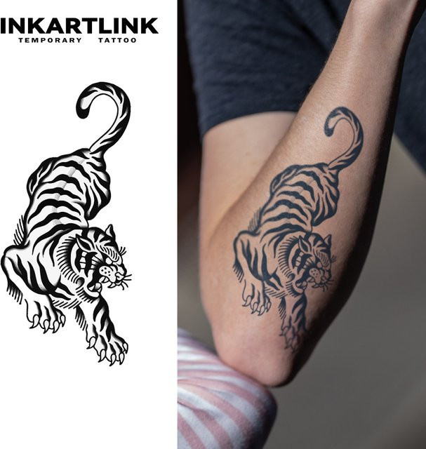 Temporäres Tiger-Tattoo, wasserfest, 15 Tage, 3D-Tiger-Claw-Etching-Tech - Bild 1