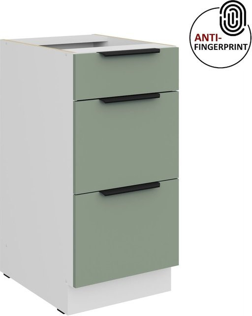 Küchenunterschrank ARIA in Aquamarin Blau matt mit Anti-Fingerprint-Beschichtung, Breite: 40 cm - Bild 1