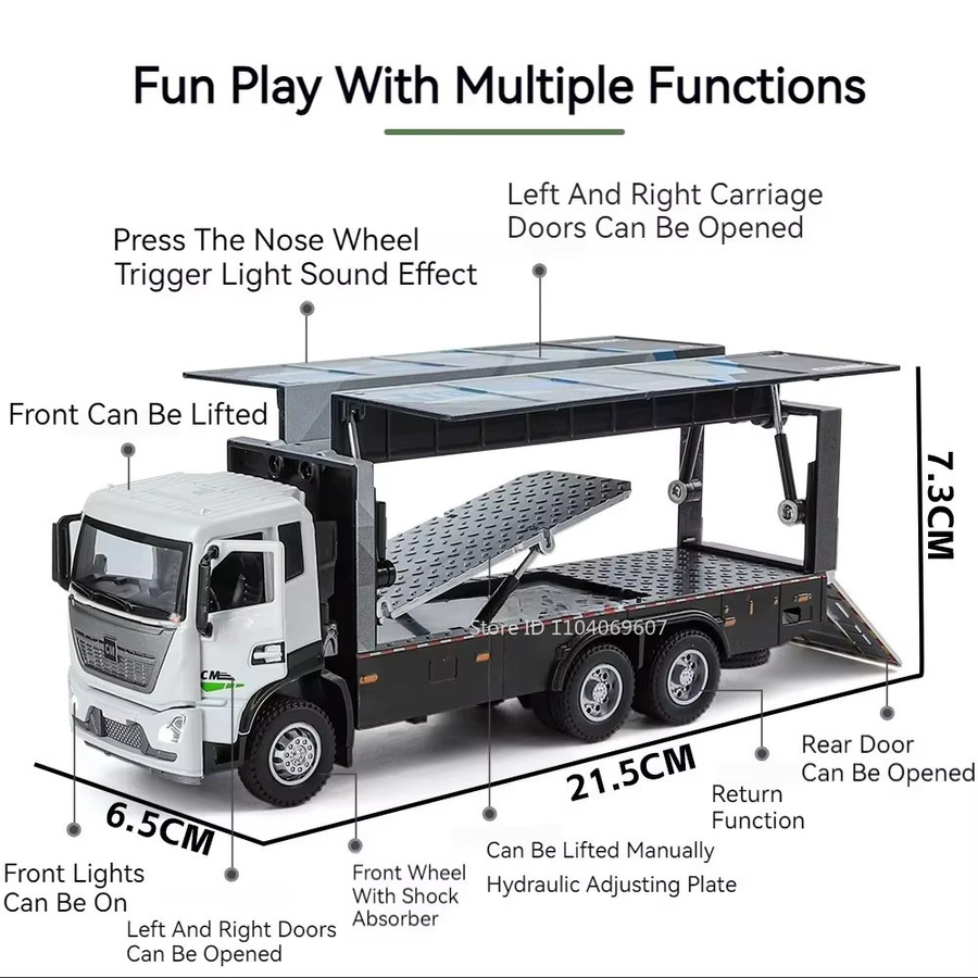 HAOCHI Container LKW Spielzeugmodell, 1:32, Metall, mit Licht und Sound - Bild 2