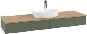 V&B Waschtischunterschrank Antao mit Frontstruktur in Eiche, Breite: 160 cm, Tiefe: 50 cm - Bild 1
