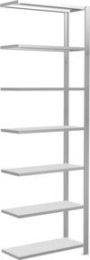 Schulte Anbauregal Büro-Steckregal MULTIplus85 mit 7 Fachböden und Kreuzstrebe, Farbe: Lichtgrau, H x B x T: 230 x 75 x 30 cm - Bild 1