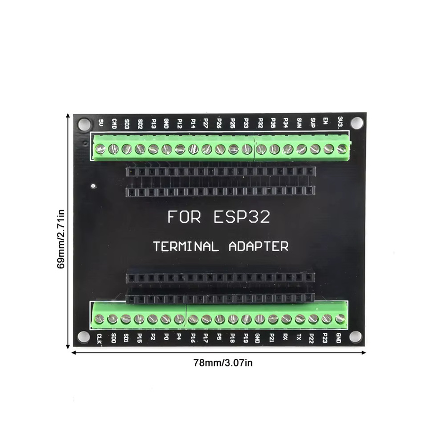diymore ESP32-Entwicklungsplatine mit Erweiterungsadapter-Kit Breakout-Board für 38-poliges ESP-32S in Schwarz mit Wi-Fi und Bluetooth - Bild 3