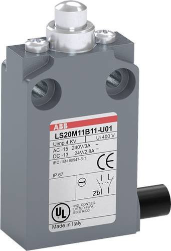 ABB LS20M11B11-U01 Positionsschalter mit Kuppenstößel, 10A, IP67, Messing und Grau - Bild 1