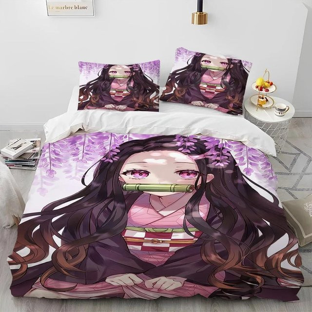 Demon Slayer Bettwäsche-Set Kamado Nezuko mit Bettbezug und Kissenbezug, Mehrfarbig/Pink, B/H: 240 x 210 cm - Bild 1