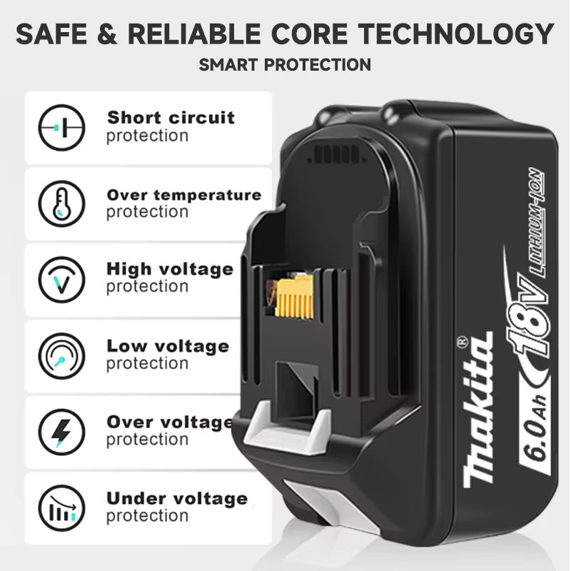 Makita Original 18V Li-Ionen Akku 6Ah LXT BL1860B BL1860 BL1850 für Elektrowerkzeuge - Bild 4
