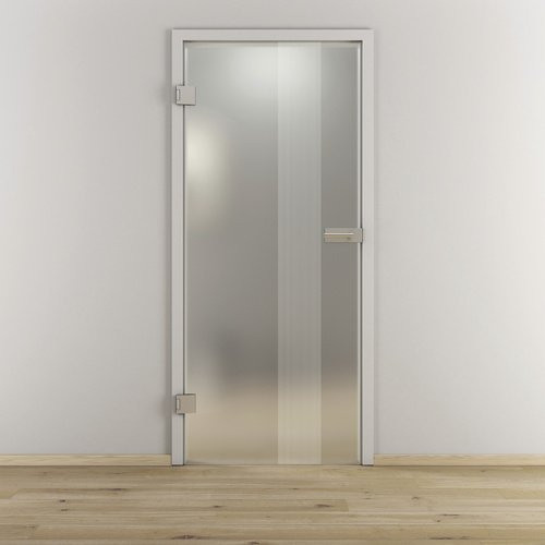 NOVADOORS Glasdrehtür NOVA 594, matt transparent, linksanschlag, B: 83,4 cm, H: 197,2 cm, T: 33,1 cm - Bild 1