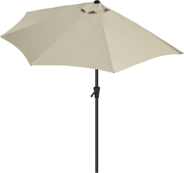 Sekey Halbrund Balkonschirm mit Kurbel in Taupe/Beige mit UV-Schutz 50+ - Bild 1
