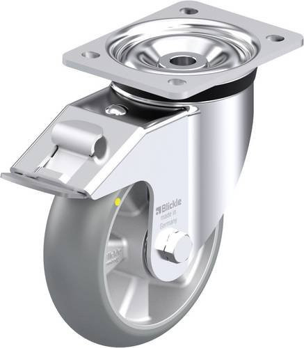 Blickle Stahlblech-Lenkrolle LK-ALTH 160K-FI-AS-CO in Silber/Grau mit 160 mm Rad-Durchmesser und 600 kg Tragfähigkeit - Bild 1