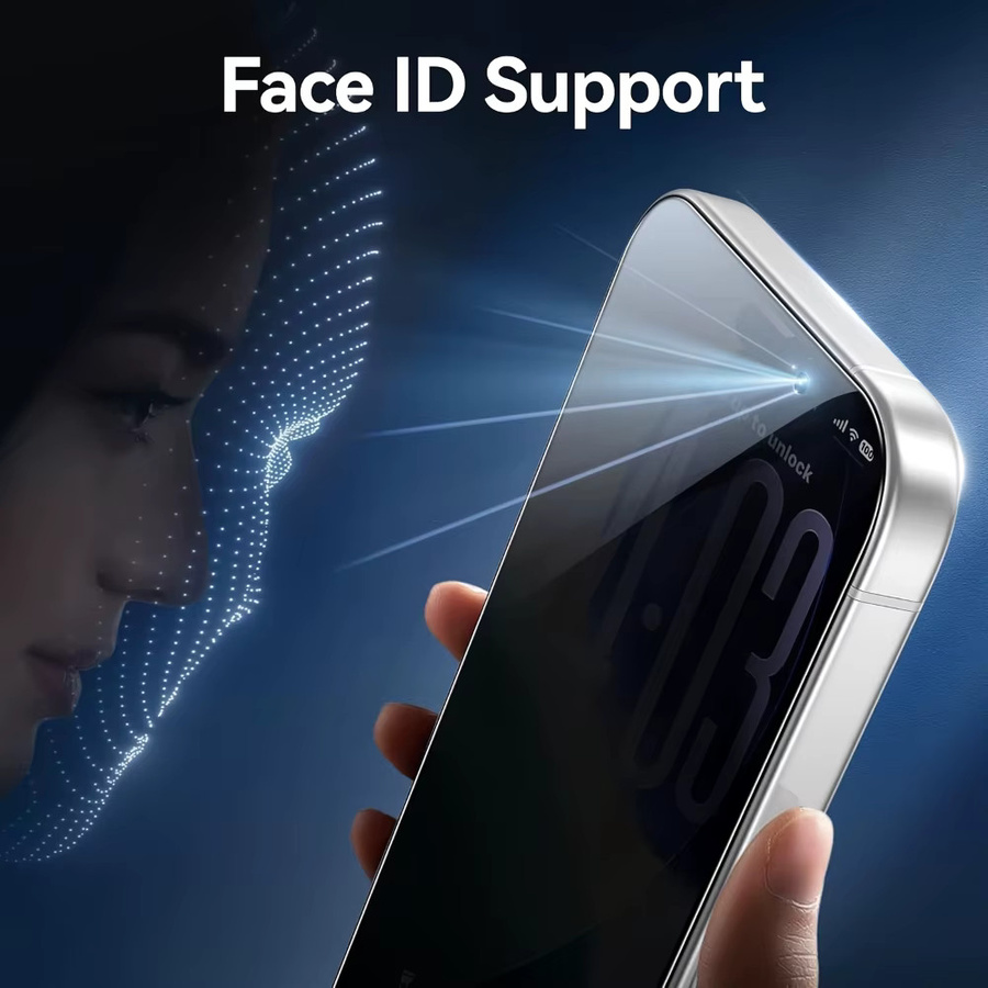 NNBILI Sichtschutz-Displayschutzfolie aus Anti-Spionage-Glas für iPhone 17 Pro Max, iPhone 16, 15, 14, 13, 12, 11 Pro Max, transparent - Bild 3