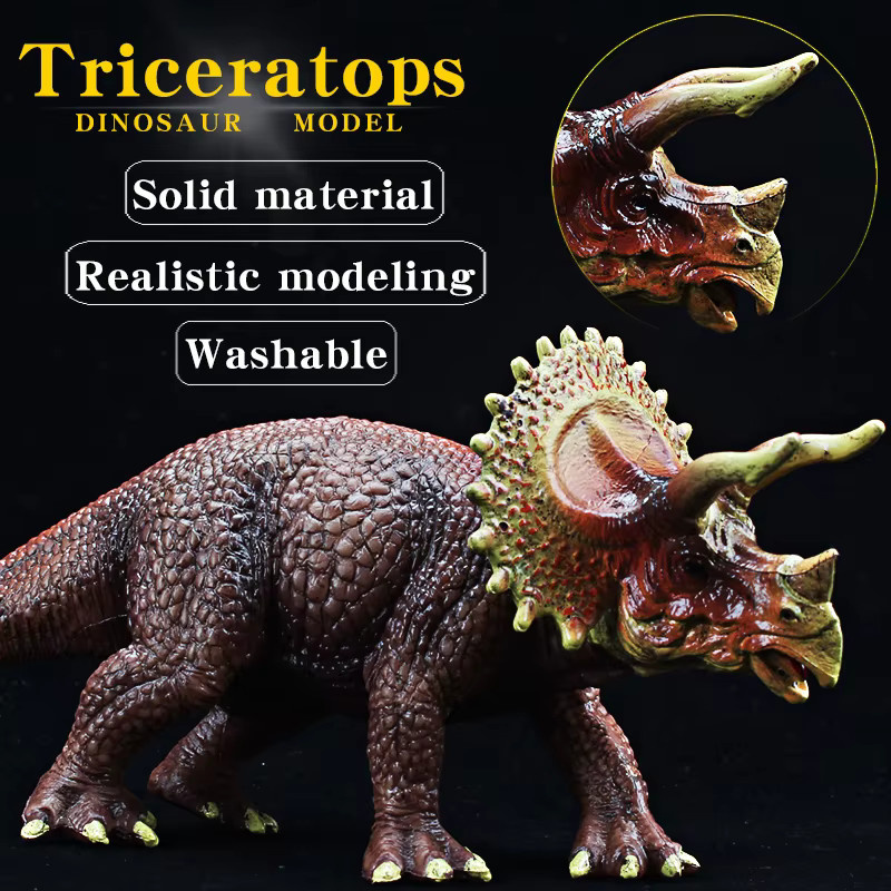 XIALIBAOMOWAN Prähistorische Jurassic Triceratops Dinosaurier-Modell-Actionfigur, Kunststoff - Bild 2