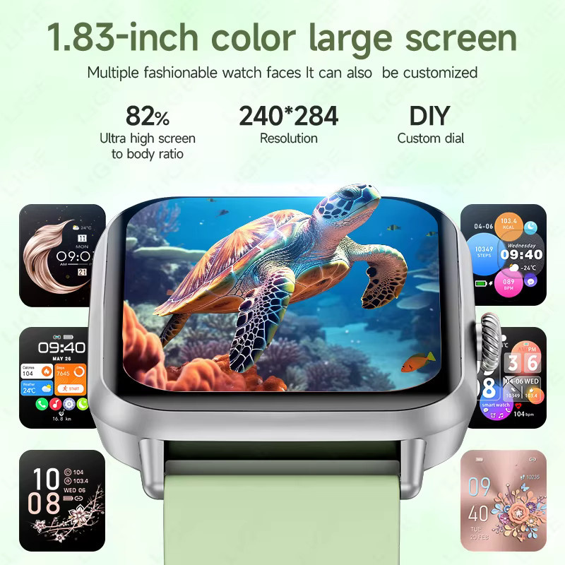 LIGE Smartwatch für Herren und Damen in Schwarz mit Volltouchscreen, Sport- und Fitnessuhr, IP68 wasserdicht und Bluetooth-Funktion für Android und iOS - Bild 4