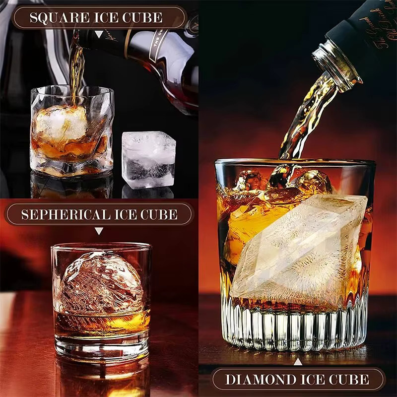 Eiswürfelform aus Silikon mit Deckel in Schwarz für Whisky und Eiswürfel-Bälle - Bild 6