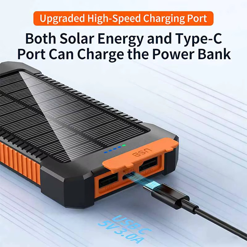 VIVO Solar-Powerbank mit 50000 mAh und 120 W Schnellladefunktion, tragbarer externer Akku für iPhone und Android in Schwarz und Grün - Bild 2