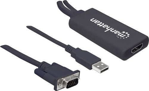 Manhattan AV Konverter 152426 VGA zu HDMI in Schwarz - Bild 1