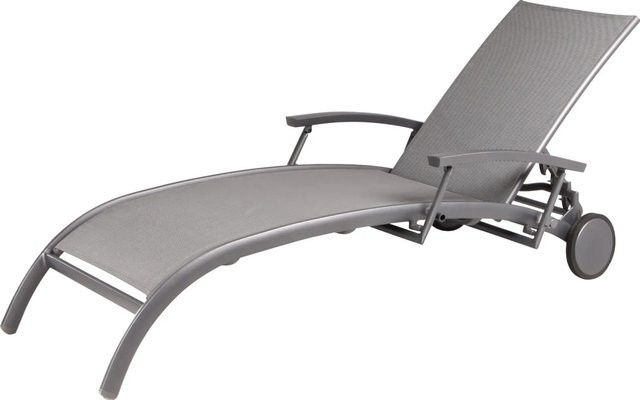 Barths Rollliege Larino in Anthrazit Matt mit Aluminiumgestell und Ergotex-Gewebe, B/T/H: 202 x 72 x 47 cm - Bild 1