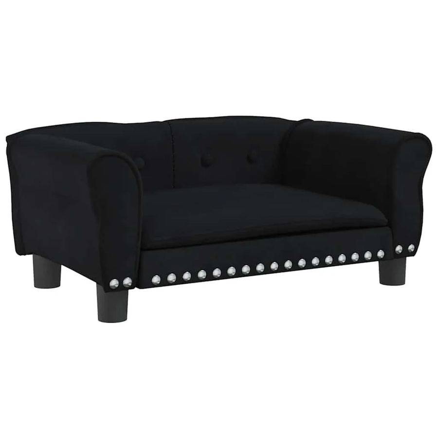 vidaXL Hundebett Sofa aus Samt in Schwarz, B/T/H: 70 x 45 x 30 cm - Bild 2