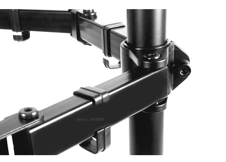 D-mount MS02-II Doppelmonitorhalterung Schwarz, voll bewegliche 360-Grad-Klemmhalterung für Monitore von 10 bis 27 Zoll, Tragkraft bis 9,9 kg - Bild 2