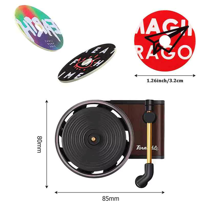 YESPLEASE Auto Duftaufsatz im Vintage-Design als Plattenspieler-Phonograph für die Lüftung, Schwarz - Bild 3