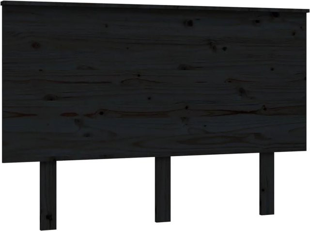 vidaXL Kopfteil aus Massivholz Kiefer in Schwarz, B/H/T: 124 x 82,5 x 6 cm - Bild 1
