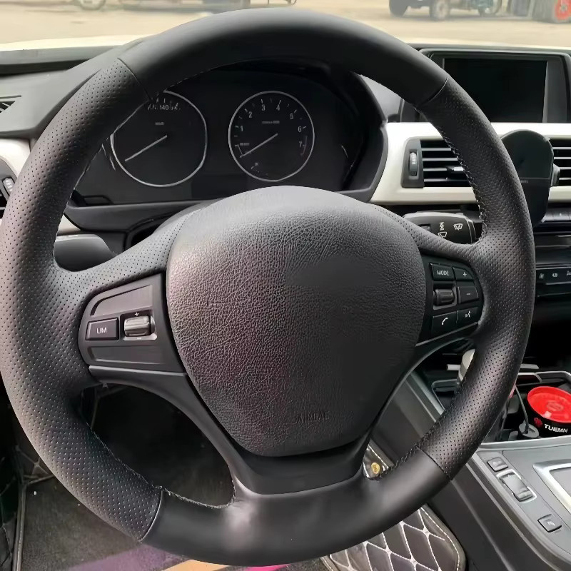 DKCEIS Lenkradbezug aus atmungsaktivem Kunstleder in Schwarz für BMW F30 F31 F34 F20 F21 F22 F23 - Bild 6