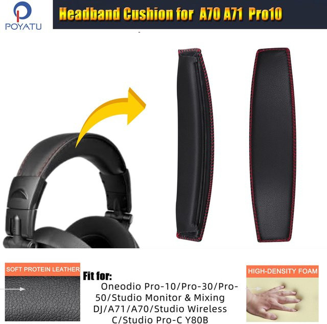 Oneodio Kopfbandpolster für Pro-10, Pro-30, Pro-50, Studio-Monitor, Mixing DJ, A71, A70 und Studio Pro-C in Schwarz - Bild 1
