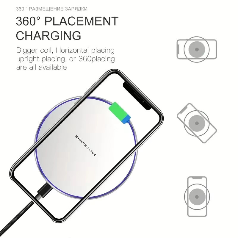 VIKEFON Kabelloses Ladegerät für Samsung S26 S25 S24 S23 S22 und iPhone 15 14 13 12 Pro Max, Schnelle Ladestation in Schwarz oder Weiß - Bild 3