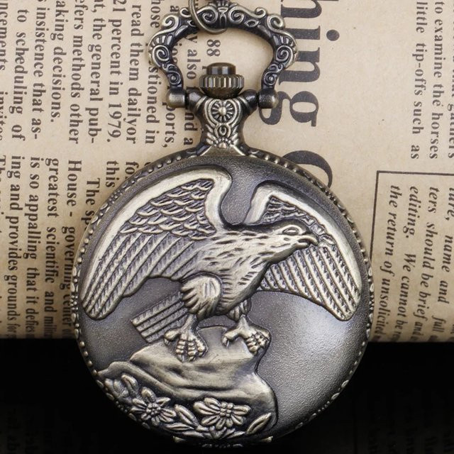 Taschenuhr Halskette Anhänger, Quarz, Messing, Gold, Unisex - Bild 1