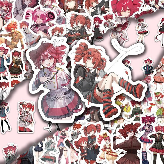 60 Stück Kasane Teto Anime Aufkleber aus wasserfestem Vinyl in Multicolour für Laptop, Handyhülle und Notizbuch von Binchi Outdoor Product - Bild 1