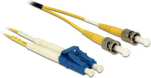Delock 84691 Glasfaser LWL Anschlusskabel Gelb 5m Singlemode OS2 9/125 µ mit 1x LC-Stecker und 1x ST-Stecker - Bild 1