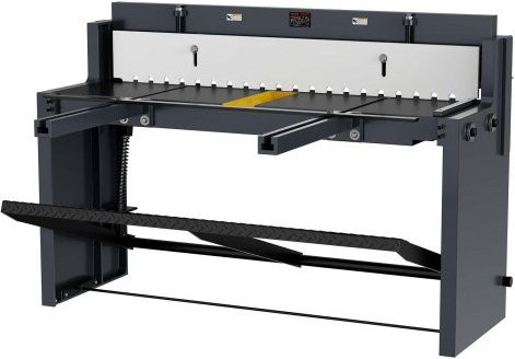 VEVOR Blechschere mit Fußpedalsteuerung aus Stahl in Grau, 1320 mm Breite, mit einstellbarem Klingenabstand und Materialanschlägen zum Schneiden von Stahl, Kupfer, Betonstahl und Aluminium - Bild 1