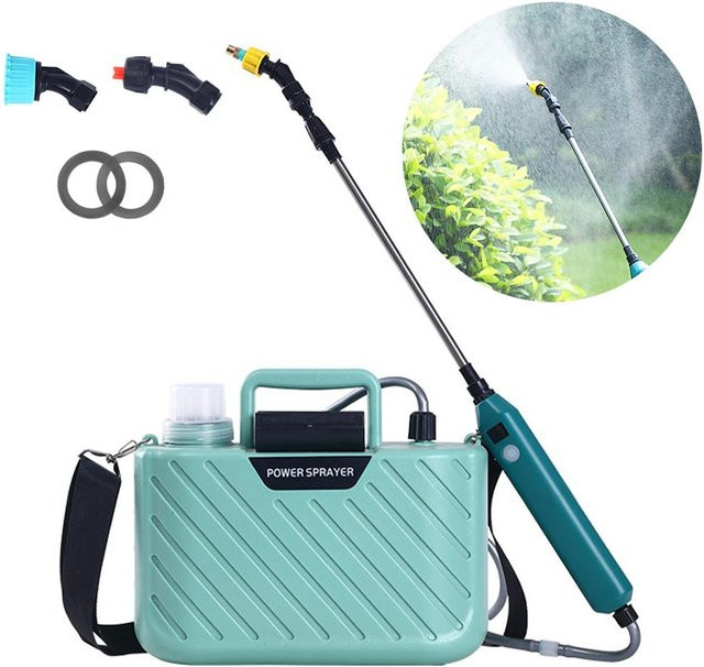 Batteriebetriebene Gartenspritze von TOMTOP JMS mit 2 Düsen, 5l, USB-aufladbar, grün - Bild 1
