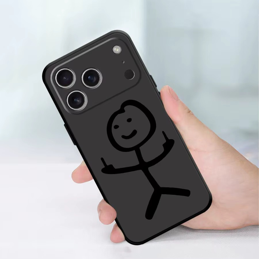 Moetch Handyhülle mit Cartoon-Matchman Design in Schwarz für iPhone Modelle - Bild 4