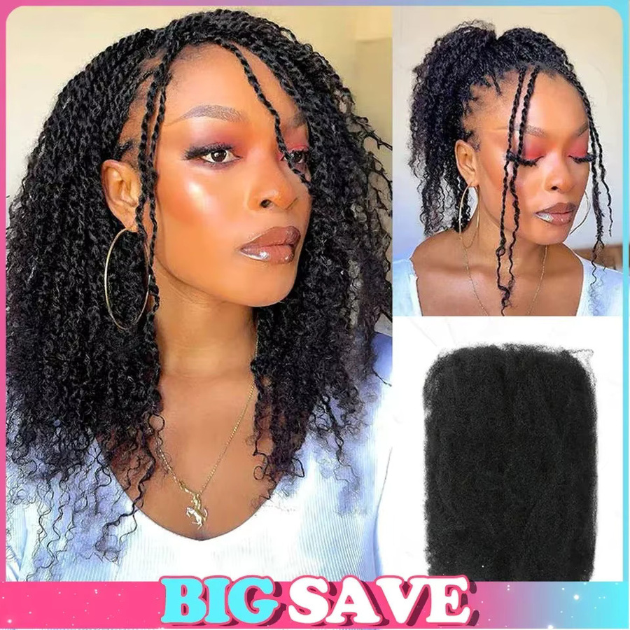 Debut Afro Kinky Curly Bulk Echthaar, Peruanisches Haar, Unisex - Bild 2