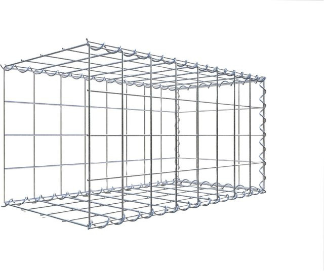 Gabiona Gabione-Anbaukorb Typ 2 aus Stahl, silbergrau, B/T/H: 80 x 40 x 40 cm, Maschenweite 10 x 10 cm - Bild 1